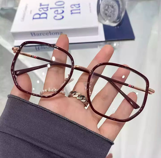 Fashion Glasses Women 2025 Big Frame Round Blue Ray Blocking Glasses Metal Tr90 Frame Prescription Glasses
Optical Frames