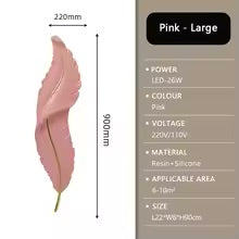 Modern LED Wall Lapm Nordic Creative Feather Wall Light Bedroom Bedhead Living Room Background Wall Home Decor Resin Light