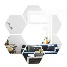 6/12pcs 3D Hexagon Mirror Wall Sticker Rose Gold DIY TV Background Living Room Stickers Wall Decor Bedroom Bathroom Home Decor